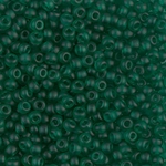 8-147F:  8/0 Matte Transparent Emerald Miyuki Seed Bead 