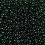 8-156:  8/0 Transparent Dark Emerald Miyuki Seed Bead 