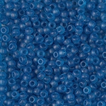 8-1614:  8/0 Dyed Semi-Frosted Transparent Aqua Miyuki Seed Bead 