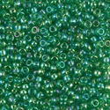 8-179L:  8/0 Transparent Light Green AB Miyuki Seed Bead 
