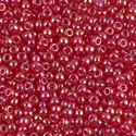 8-254D:  8/0 Transparent Dark Red AB Miyuki Seed Bead 