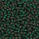 8-27F:  8/0 Matte Silverlined Dark Emerald  Miyuki Seed Bead 