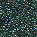 8-344:  8/0 Lined Green AB (Was 837) Miyuki Seed Bead 