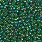 8-354:  8/0 Chartreuse Lined Green AB (Was 838) Miyuki Seed Bead 