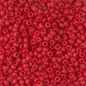 8-408F:  8/0 Matte Opaque Red  Miyuki Seed Bead 