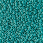 8-412F:  8/0 Matte Opaque Turquoise Green Miyuki Seed Bead 