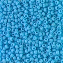 8-413F:  8/0 Matte Opaque Turquoise Blue Miyuki Seed Bead 