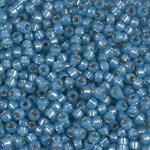 8-4242:  8/0 Duracoat Silverlined Dyed Aqua Miyuki Seed Bead 