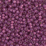 8-4247:  8/0 Duracoat Silverlined Dyed Peony Pink Miyuki Seed Bead 