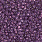 8-4248:  8/0 Duracoat Silverlined Dyed Dark Lilac Miyuki Seed Bead 