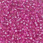 8-4267:  8/0 Duracoat Silverlined Dyed Pink Parfait Miyuki Seed Bead 