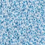 8-430:  8/0 Aqua Lined White Pearl (Was 871) Miyuki Seed Bead 