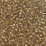 8-955:  8/0 24kt Gold Lined Pale Gray Miyuki Seed Bead 