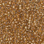 8-971:  8/0 Copper Lined Pale Amber Miyuki Seed Bead 