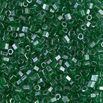 8C-173:  8/0 Cut Transparent Green Luster Miyuki Seed Bead 