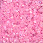 8C-2776:  8/0 Cut Cotton Candy Pink Lined Crystal AB Miyuki Seed Bead 