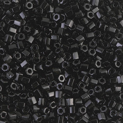 8C-401:  8/0 Cut Black  Miyuki Seed Bead 