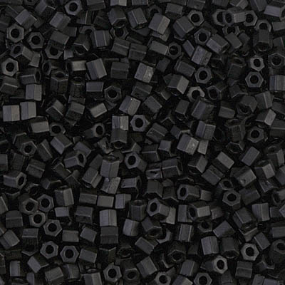 8C-401F:  8/0 Cut Matte Black  Miyuki Seed Bead 