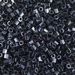 8C-451:  8/0 Cut Gunmetal  Miyuki Seed Bead 