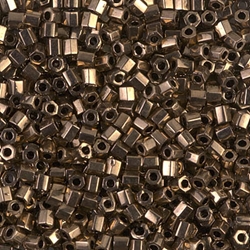 8C-457:  8/0 Cut Metallic Dark Bronze Miyuki Seed Bead 