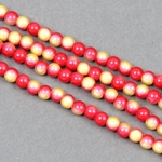 900-028-4:  4mm Miracle Bead Yellow Red Two Tone 