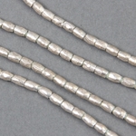 AFR-006:  3x4mm German Silver Tapered Cylinder Ethiopian 27-inch strand (approx 150 pcs) 