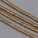 AFR-100:  1x4mm Bright Brass Heishi Kenya 13-inch strand (approx 260 pcs) 