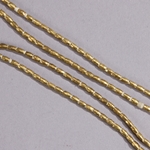 AFR-109:  5 x 3mm Shiny Brass Tube Ethiopia 28-inch strand (approx 130 pcs) 