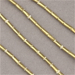 AFR-210:  2.5 x 7mm Gold Tube Ethiopian 29-inch strand (approx 92 pcs) 