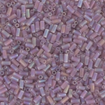 BGL1-142FR:  3mm Miyuki Bugle Bead Matte Transparent Smoky Amethyst AB 