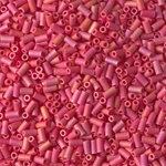 BGL1-408FR:  3mm Miyuki Bugle Bead Matte Opaque Red AB 