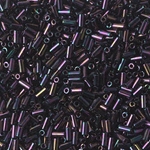 BGL1-454:  3mm Miyuki Bugle Bead Metallic Dark Plum Iris 