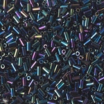 BGL1-455:  3mm Miyuki Bugle Bead Metallic Variegated Blue Iris 