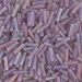 BGL2-142FR:  6mm Miyuki Bugle Bead Matte Transparent Smoky Amethyst AB approx 250 grams - BGL2-142FR