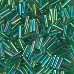 BGL2-179:  6mm Miyuki Bugle Bead Transparent Green AB 