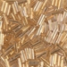 BGL2-195H:  6mm Miyuki Bugle Bead 24kt Gold Lined Crystal Hex Cut - BGL2-195H*