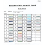 BGL2-CARD-1:  6mm Miyuki Bugle Bead Sample Card (SP-120) (BGL2) 