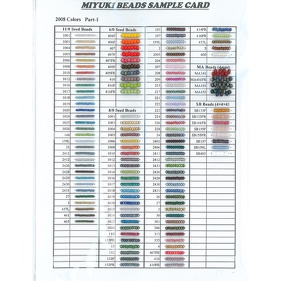 Miyuki 11 0 Delica Beads Complete Color Chart