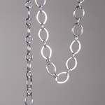CH0001-S: 9x5mm Flat Ovals Chain - Silver (5ft) 