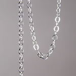 CH0003-S: 5x4.5mm Flat Cable Chain - Silver (5ft) 