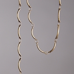 CH0015-AB: 12mm Curved Bar Chain - Antique Brass (5 ft) 