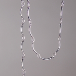 CH0015-S: 12mm Curved Bar Chain - Silver Plated (5 ft) 