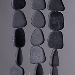 CSG-06-BLK:  Designer Sea Glass - Black Flat Freeform 