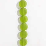 CSG-18-OLV: Designer Sea Glass - Olive Puffed Coin 15mm 