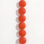 CSG-18-TNG: Designer Sea Glass - Tangerine Puffed Coin 15mm 