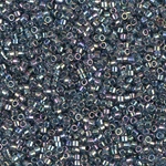 DB0111:  Transparent Blue Gray Rainbow Gold Luster 11/0 Miyuki Delica Bead 