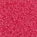 DB0780:  Dyed Semi-Frosted Transparent Bubble Gum Pink 11/0 Miyuki Delica Bead 