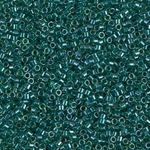 DB0919:  Sparkling Dark Teal Lined Chartreuse 11/0 Miyuki Delica Bead 