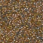 DB0981:  Sparkling Lined Sand Dune Mix (gold beige aqua) 11/0 Miyuki Delica Bead 