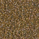 DB1738:  Cocoa Lined Chartreuse AB 11/0 Miyuki Delica Bead 